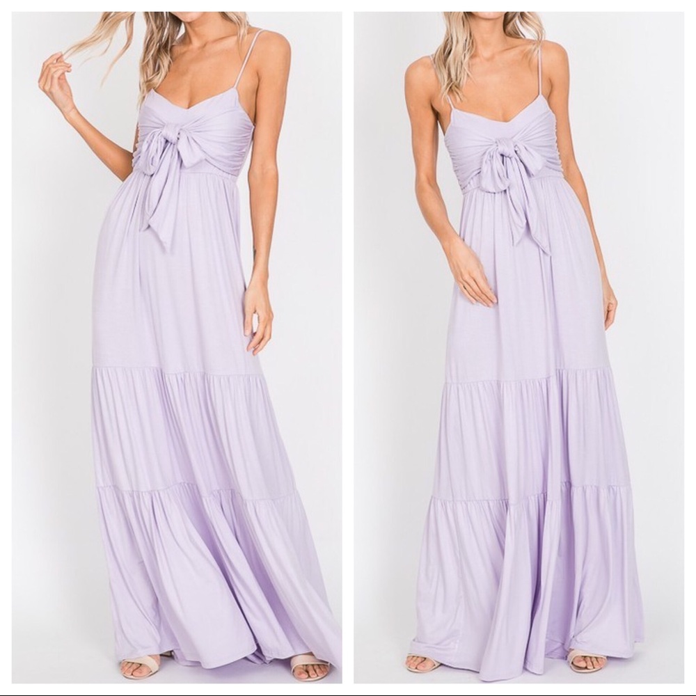 CLEARANCE-FIRM‼️Knot Over You Maxi-Lavender